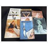 10 Vintage Playboy Magazines.