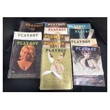 11 Vintage Playboy Magazines.