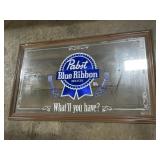 Huge Pabst Blue Ribbon Beer Adv Mirror.