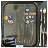 Vintage Gillette Razor, Political Pins, Jewelry.