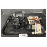 Camera W/Case & Flash, Handbooks.