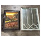 Artist Sign Oil On Canvas, Window Mirror.