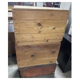 (3) Vtg Pine Crates.