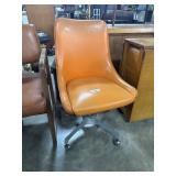 Mid Century Modern Sunburst Orange Office Chair.