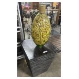 Green Glass Spanish Style Vase, Modern Accent