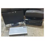 Klipsch Speaker, Onkyo Receiver, DVD Player.