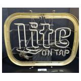 Miller Light On Tap Neon Lighted Sign.