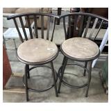 Steel Suede Upholstered Bar Stools.