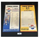 2 1969 Pepsi Cold Conrad Weiser Sport Schedules