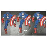 (3) Melted Plastic Popcorn Captain America Art.