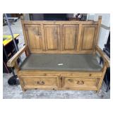 Rustic Farmhouse Style Bench W/ Storage.