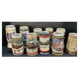 10 Pabst & Budweiser Christmas Steins.