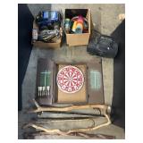 Dart Board, Canes, Boombox, RC Cars.