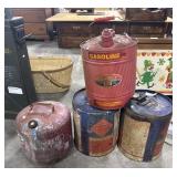 Vtg Steel Fuel & Oil Advertising Cans.