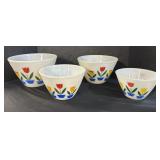 Fire King Tulip Mixing Bowls.
