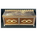 Handmade Carved Tramp Art Keepsake Box.