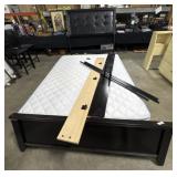 Black Faux Leather Headboard, Bedframe & Queen
