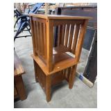 (2) Slatted Oak End Tables.