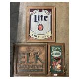 Elk Mountain, Genesee, Miller Beer Adv Signs.