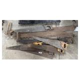 Vtg Hand Saws & Two Man Saws.