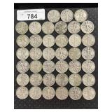 39 90% Silver Pre 64ï¿½ Walking Liberty Half Dollars