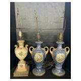 Vintage Porcelain Based Table Lamps.