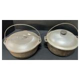 Pair Of Cast Iron Dutch Ovens, Wagner.