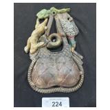 Vintage Cast Iron Rabbit & Duck Match Holder.