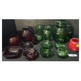 Dietz Lantern Globe, Emerald & Ruby Glassware