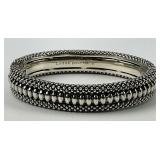Heavy Sterling Silver Lagos Caviar Bangle.