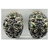 Sterling Silver Gemstone Clip On Earrings.