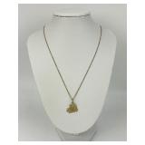 14KT Gold "#1 Aunt" Pendant Necklace.