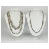 3 18KT & Sterling Silver Konstantino Necklaces.