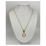 Sterling Silver Mabe Pearl Pendant Necklace.
