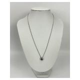 18KT Gold Aquamarine & Diamond Pendant Necklace.