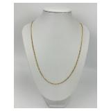 18KT Gold Twisted Mirror Chain Necklace.