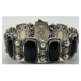 18KT & Sterling Pearl & Onyx Konstantino Bracelet.