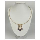 Rona Fisher Style Black Opal & Gemstone Necklace.