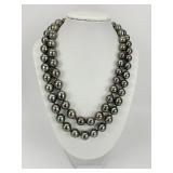 Heavy Black Pearl Beaded Necklace.