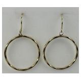 14KT Gold Hoop Dangle Earrings.