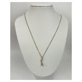 14KT Gold Baseball/Softball Pendant Necklace.