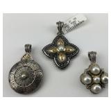 18KT & Sterling Pearl Accent Konstantino Pendants.