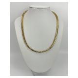 14KT Italian Gold Braided Rope Necklace.