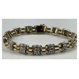 18KT Gold Diamond Link Tennis Bracelet.