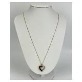 14KT Gold Sapphire & Diamond Pendant Necklace.