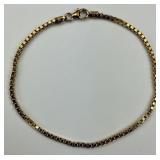 14KT Italian Gold Box Chain Bracelet.