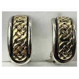 18KT Gold & Sterling Silver Celtic Knot Earrings.
