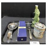 Japanese Style Statue, Tin, Spoon Holder.