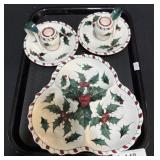 Lefton Holly Berry Dishes.