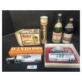 Winross Die Cast Trucks, HotWheels, Soda Bottles.
